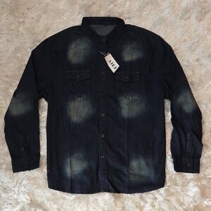 Men's Atofy Faded Denim Button-Up Shirt